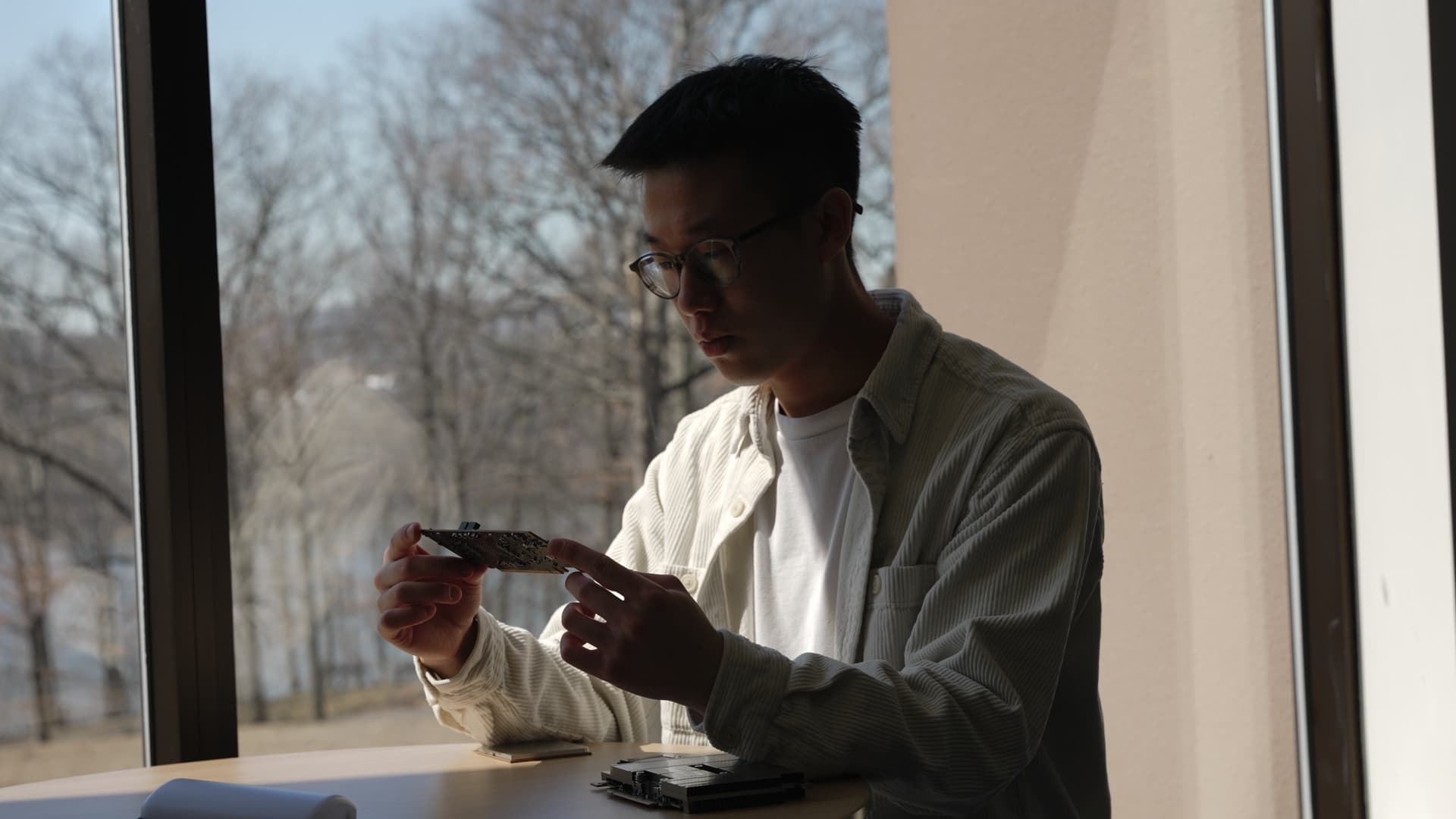 Before Professional interview video production for IBM technology company - before and after color grading transformation